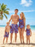 Family Matching Tropical Leaf Print Swimsuits Cutout One-Piece & Swim Trunks Set Multi-color