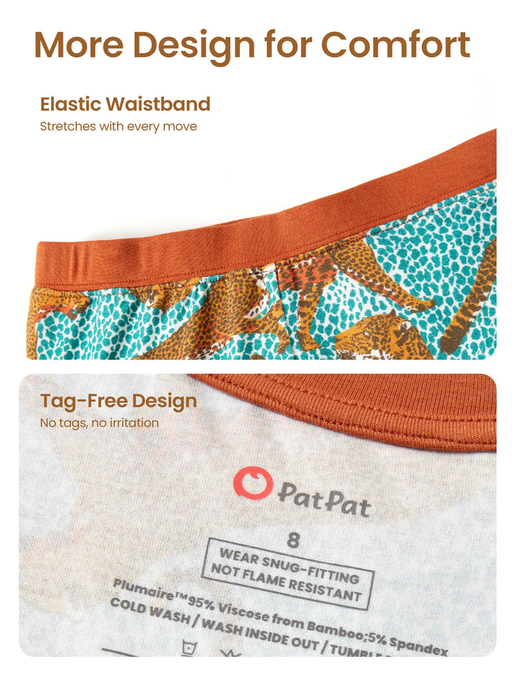 Toddler / Kids Christmas / Halloween Pajamas 3-Piece Bamboo Pajama Set 2-in-1 Look for 4 Seasons (Snug-Fitting) Green