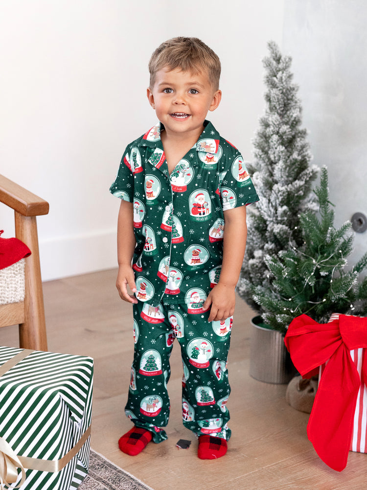 Ensemble pyjama de Noël assorti pour toute la famille, imprimé Père Noël, turquoise