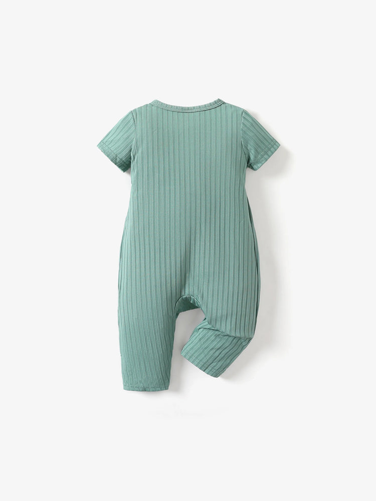 Combinaison à imprimé floral pour bébé fille, gris et vert