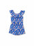 Ocean Vibes Toddler Girl Tropical island Romper Deep Blue
