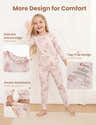 Pyjama Fille 2 Pièces Velours Doux - Manches Longues, Col à - Tenue Chaude D'hiver - Taille 3-16 Ans - 5