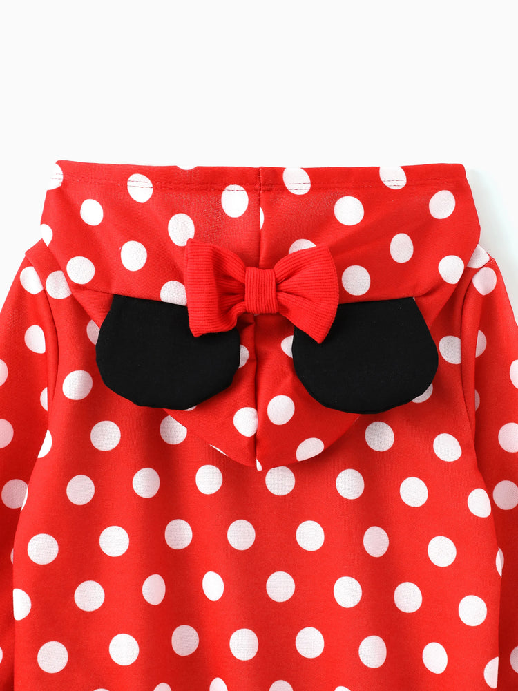 Sweat à capuche imprimé pois Minnie pour petite fille Disney Mickey et ses amis, rouge