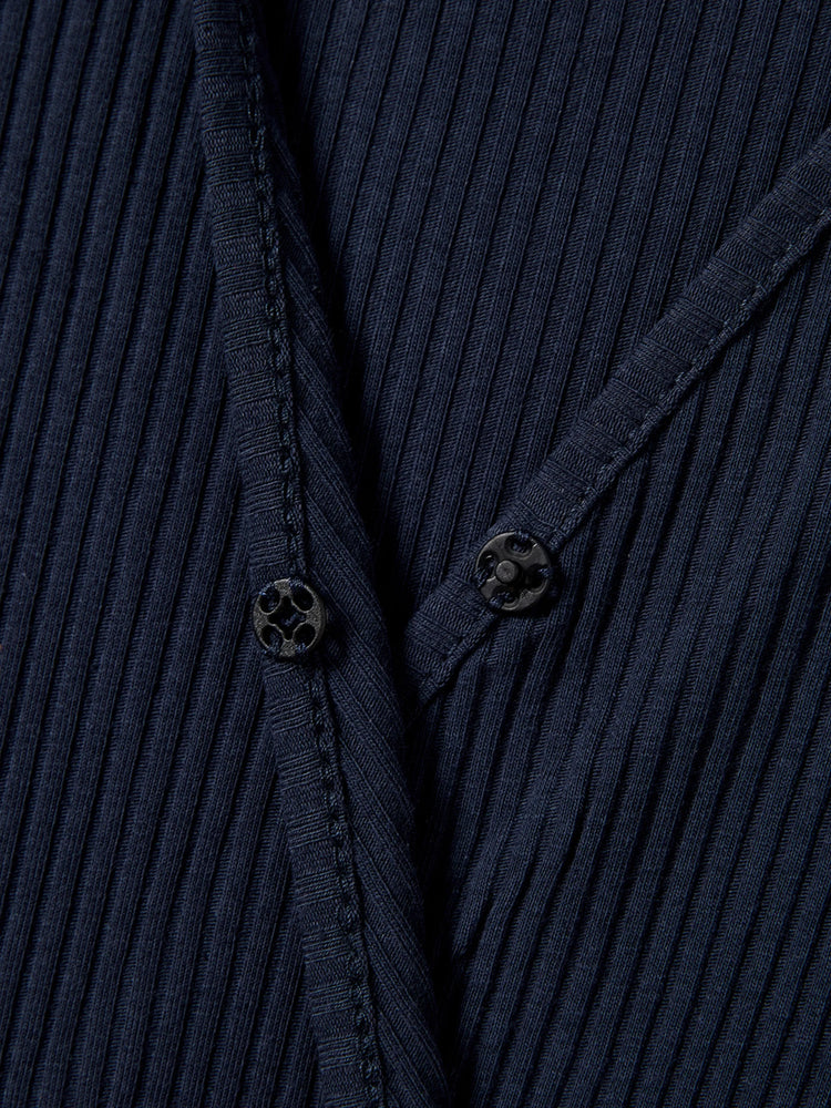 Family Matching Color-Block Knit Long-Sleeved Dresses And Tops Sets Multi-color