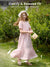 Robe longue décontractée à volants style bohème pour fille avec poches, rose