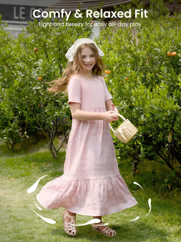 Robe a Bretelles Enfant Fille Longue été à Volants Leger