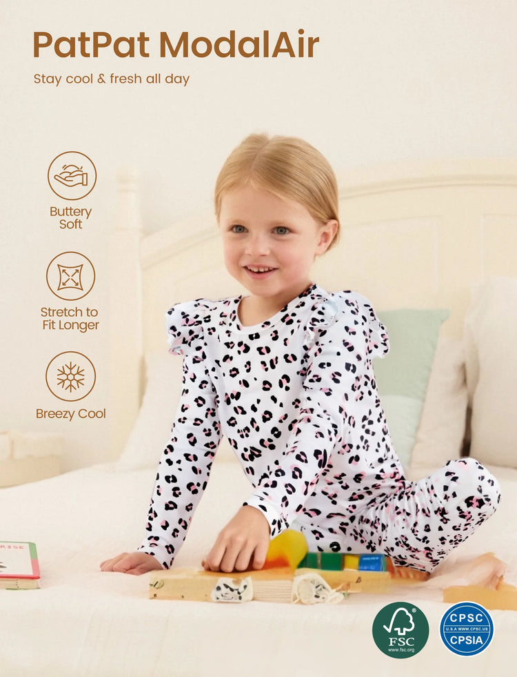 Toddler / Kids Halloween Pajamas With Childlike Print (1-Piece Snug-Fitting ) Apricot