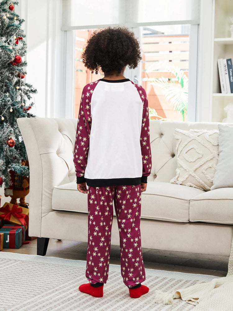 Ensemble pyjama de Noël familial assorti à imprimé Hedwige Harry Potter avec chaussettes de Noël 