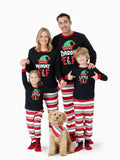 Christmas Matching Family Pajamas Set Elf Print PJS with Christmas Socks Black