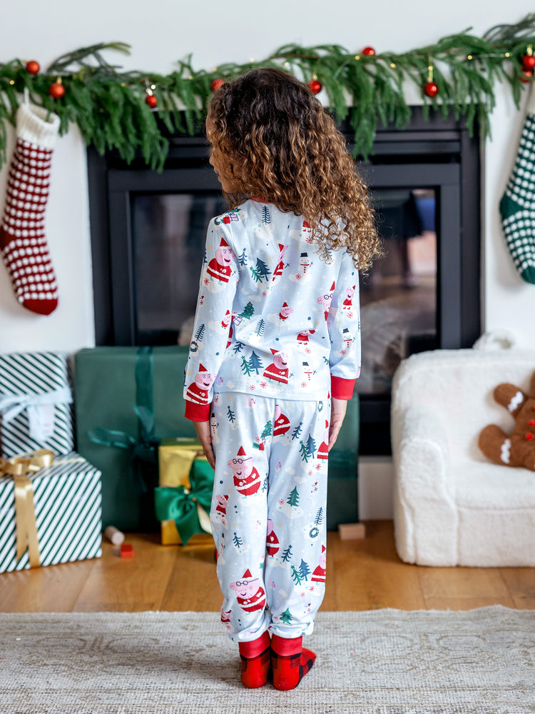 Ensemble pyjama assorti Peppa Pig de Noël avec chaussettes blanches