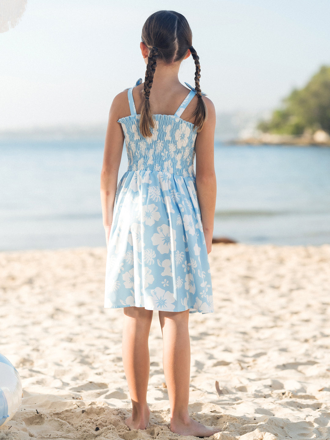 Robe Disney Stitch à imprimé floral tropical pour fille tout-petit/enfant, bleu clair