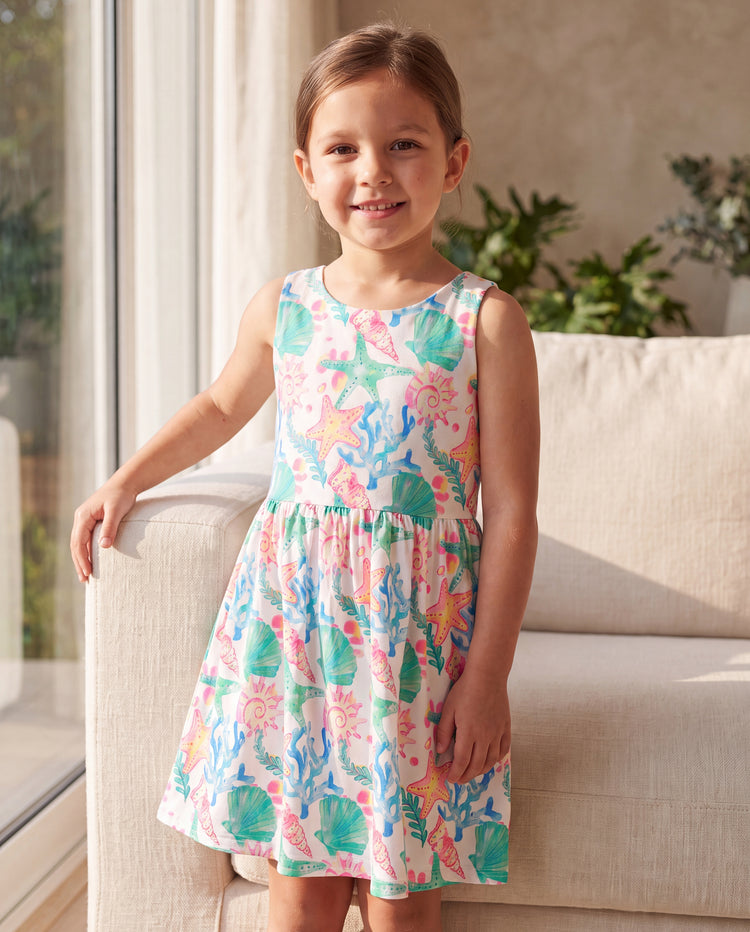 Ocean Vibes Toddler Girl Crossback Dress Green