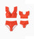 Mommy & Me Tropical Floral Print Ruffle Trim Bikini with Optional Beach Cover-Up Dress Orange