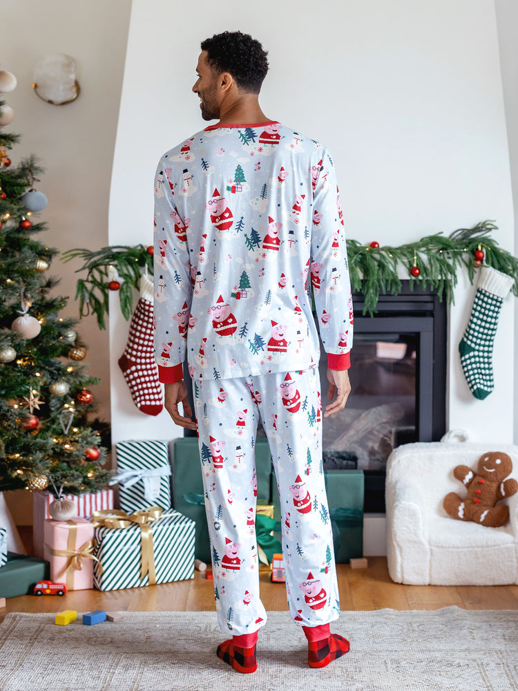 Ensemble pyjama assorti Peppa Pig de Noël avec chaussettes blanches