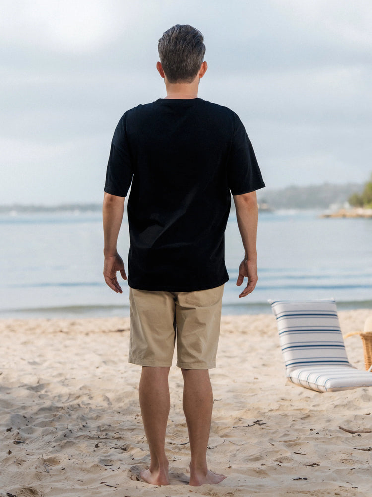 Daddy & Son Set Floral Sleeveless Strappy Dress or Colorblock Short-sleeve T-shirt Black