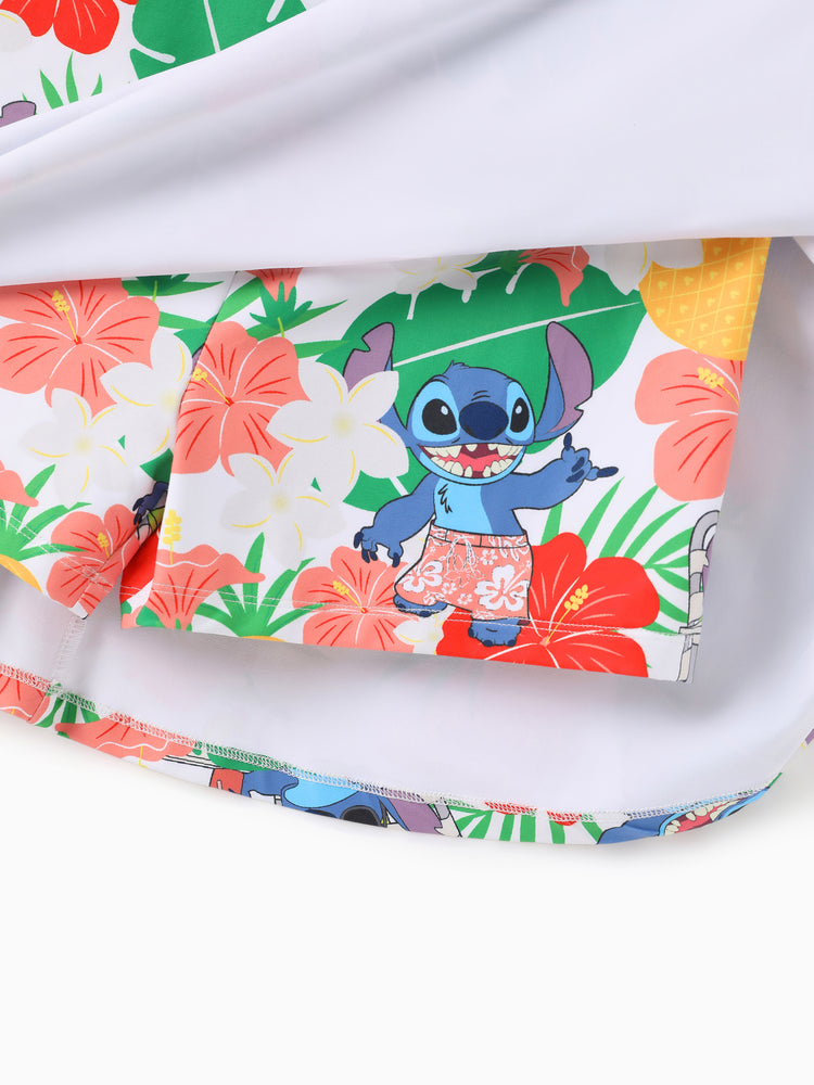 Disney Stitch Matching Family Tropical Floral Sporty Dress/ Cotton Top Multi-color